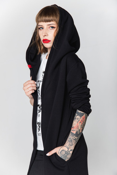 Hanorac asimetric negru Assassin UNDERWORLD negru