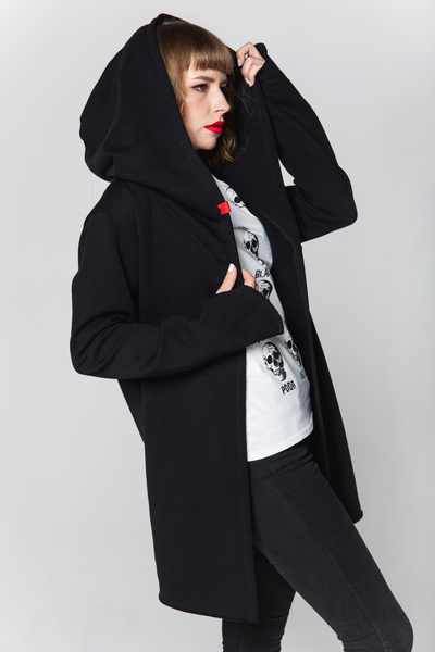 Hanorac asimetric negru Assassin UNDERWORLD negru
