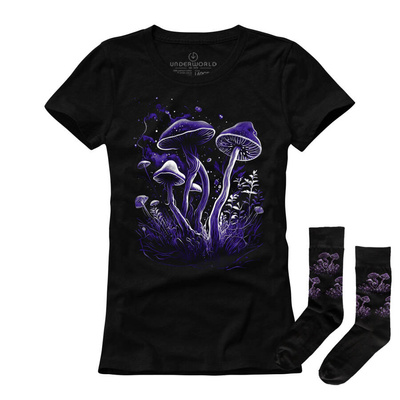 Set cadou T-shirt femeie + șosete UNDERWORLD Mushrooms