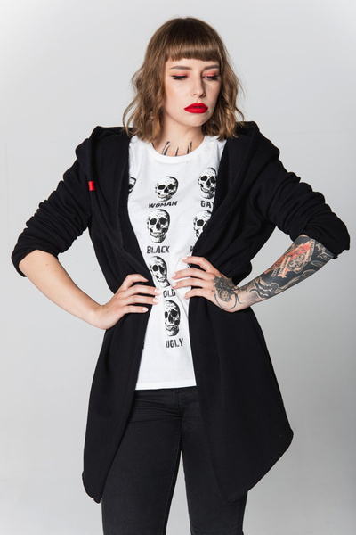 Hanorac asimetric negru Assassin UNDERWORLD negru