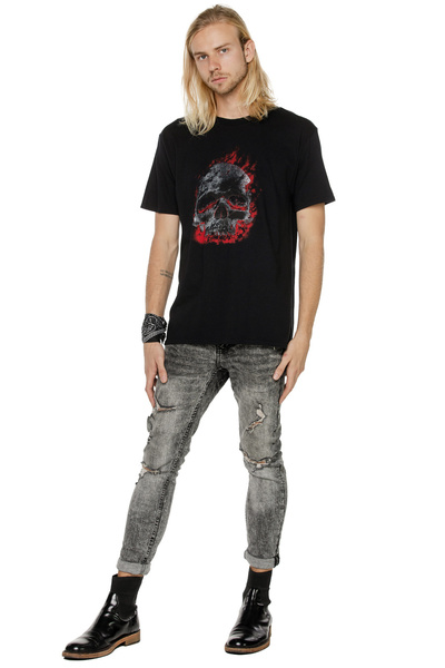 Tricou pentru bărbați UNDERWORLD Skull in fire