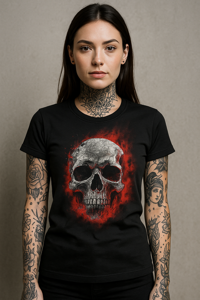 T-shirt femeie UNDERWORLD Skull in fire