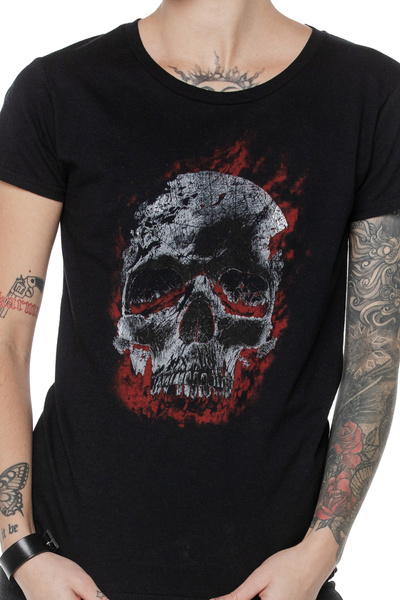 T-shirt femeie UNDERWORLD Skull in fire