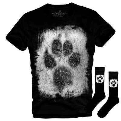 Set cadou T-shirt + șosete UNDERWORLD Animal footprint
