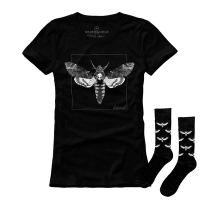 Set cadou T-shirt femeie + șosete UNDERWORLD Night butterfly