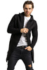 Cardigan UNDERWORLD asimetric cu glugă în negru