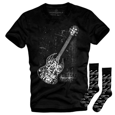 Set cadou T-shirt + șosete UNDERWORLD Guitar Machine