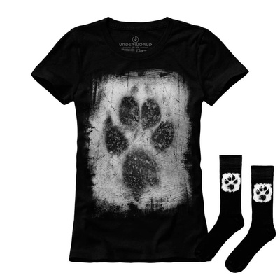 Set cadou T-shirt femeie + șosete UNDERWORLD Animal footprint
